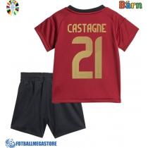 Fotballdrakt Barn Belgia Timothy Castagne #21 Hjemmedraktsett EM 2024 Kortermet (+ Korte bukser)